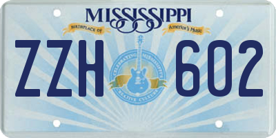 MS license plate ZZH602