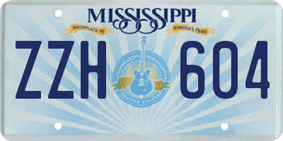 MS license plate ZZH604