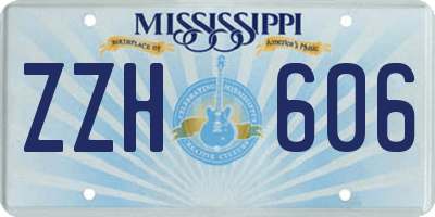 MS license plate ZZH606