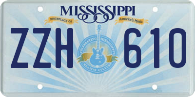 MS license plate ZZH610