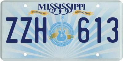 MS license plate ZZH613