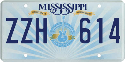 MS license plate ZZH614