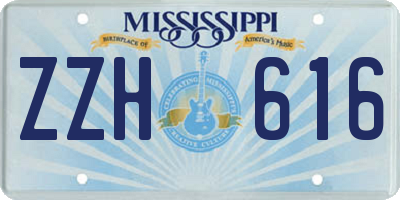MS license plate ZZH616