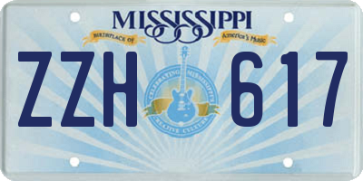 MS license plate ZZH617