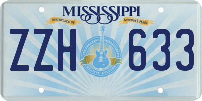 MS license plate ZZH633