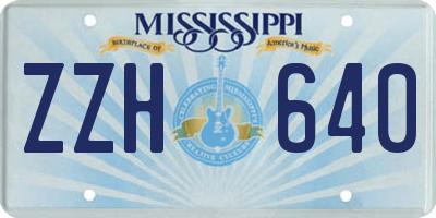 MS license plate ZZH640