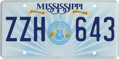 MS license plate ZZH643