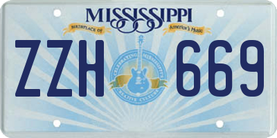 MS license plate ZZH669