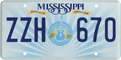 MS license plate ZZH670