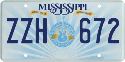MS license plate ZZH672