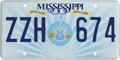 MS license plate ZZH674