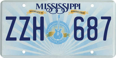 MS license plate ZZH687