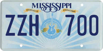 MS license plate ZZH700