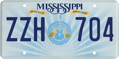 MS license plate ZZH704