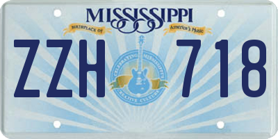 MS license plate ZZH718