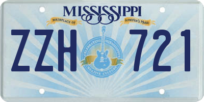 MS license plate ZZH721