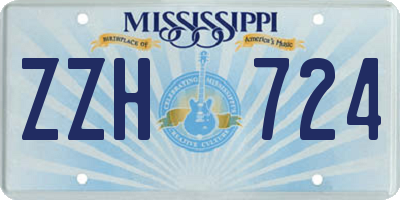MS license plate ZZH724