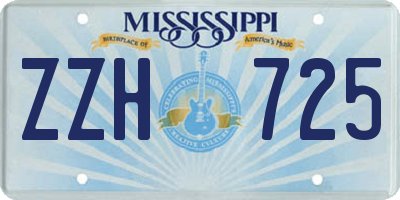 MS license plate ZZH725