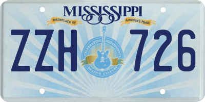 MS license plate ZZH726
