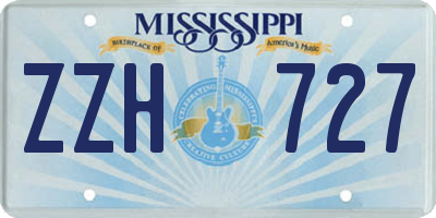 MS license plate ZZH727