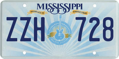 MS license plate ZZH728