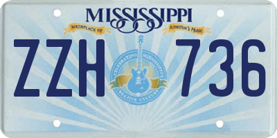 MS license plate ZZH736