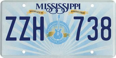 MS license plate ZZH738
