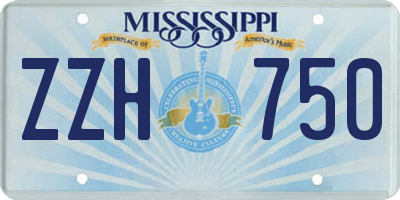 MS license plate ZZH750