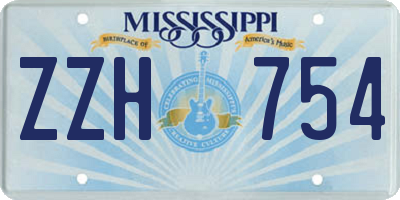 MS license plate ZZH754