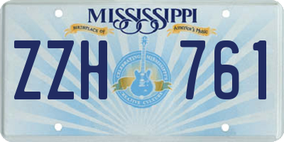 MS license plate ZZH761