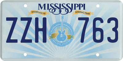 MS license plate ZZH763