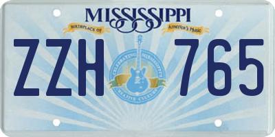 MS license plate ZZH765