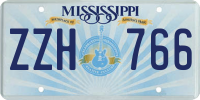 MS license plate ZZH766