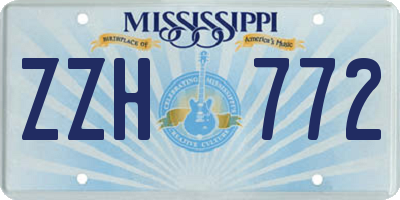 MS license plate ZZH772