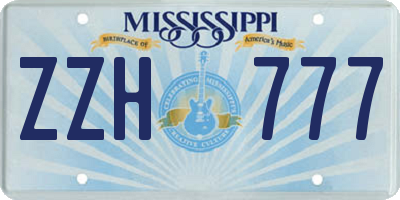 MS license plate ZZH777