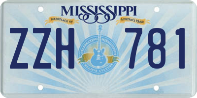 MS license plate ZZH781