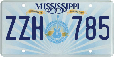 MS license plate ZZH785