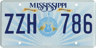 MS license plate ZZH786