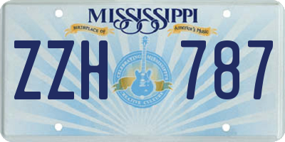 MS license plate ZZH787