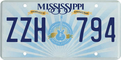 MS license plate ZZH794