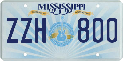 MS license plate ZZH800