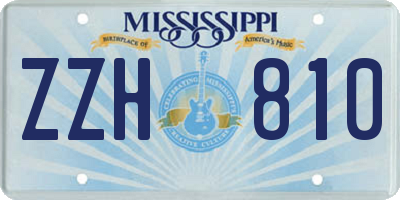 MS license plate ZZH810