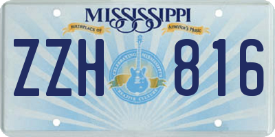 MS license plate ZZH816