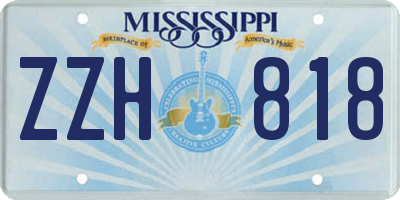 MS license plate ZZH818