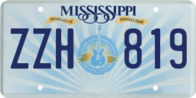 MS license plate ZZH819
