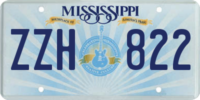 MS license plate ZZH822