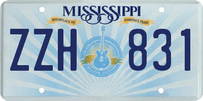 MS license plate ZZH831