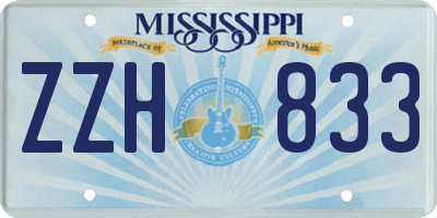 MS license plate ZZH833