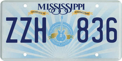 MS license plate ZZH836