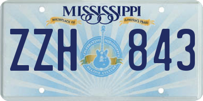MS license plate ZZH843